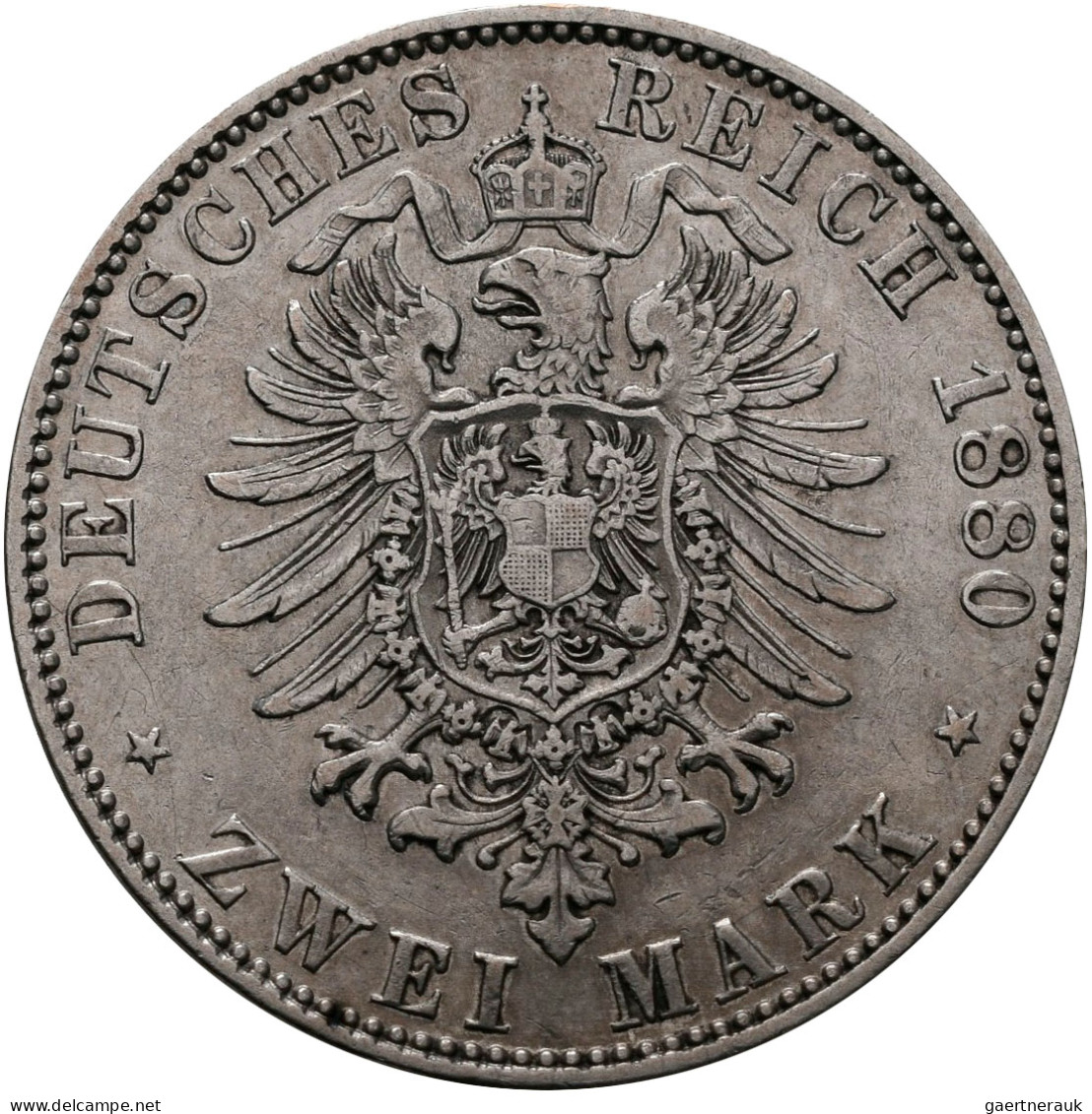 Preußen: Wilhelm I. 1861-1888: 2 Mark 1880 A, Jaeger 96. Besserer Jahrgang, Sehr - Taler En Doppeltaler