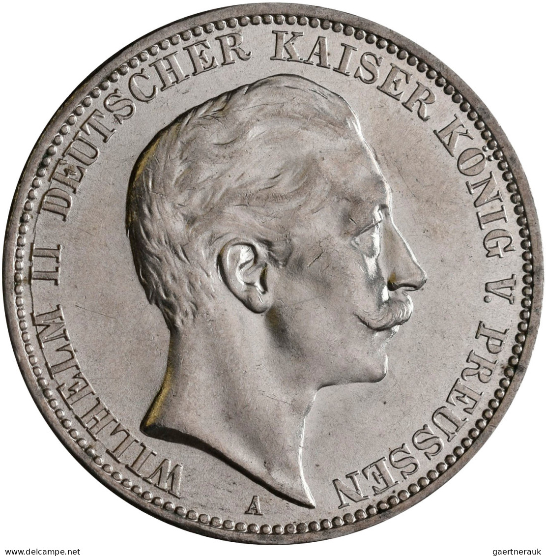 Preußen: Wilhelm II. 1888-1918: Typensammlung Mit 2 Mark 1904, 3 Mark 1912 Und 5 - Taler & Doppeltaler