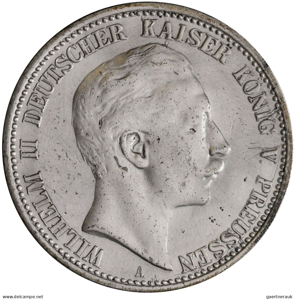 Preußen: Wilhelm II. 1888-1918: Typensammlung Mit 2 Mark 1904, 3 Mark 1912 Und 5 - Taler Et Doppeltaler