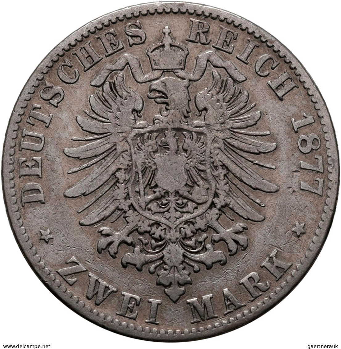 Sachsen: Albert 1873-1902: 5 Mark 1875 E, Jaeger 122; Dazu 2 Mark 1877 E, Jaeger - Taler & Doppeltaler