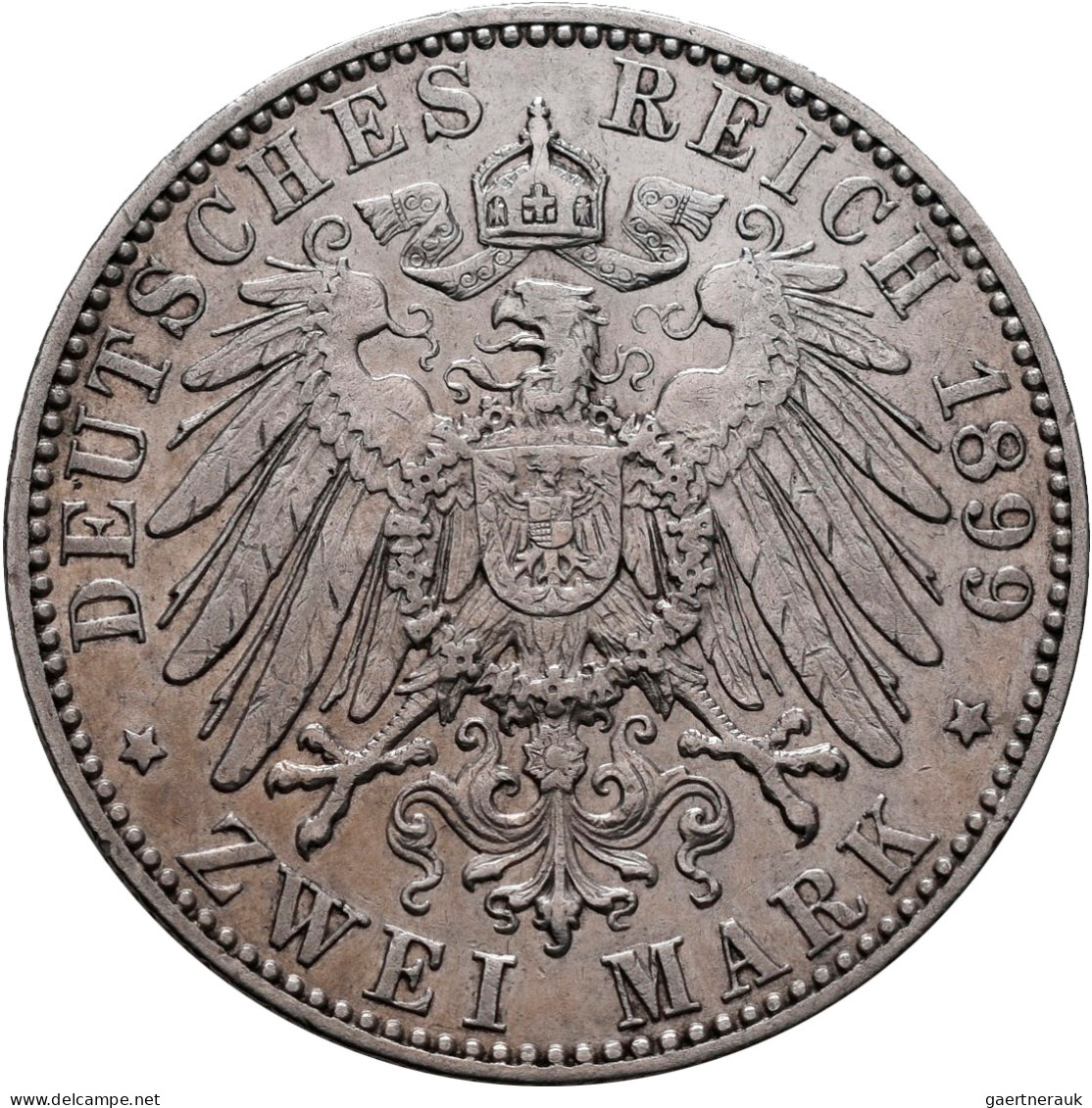Sachsen: Albert 1873-1902: 5 Mark 1893 E, Jaeger 125; Dazu 2 Mark 1899 E, Jaeger - Taler En Doppeltaler