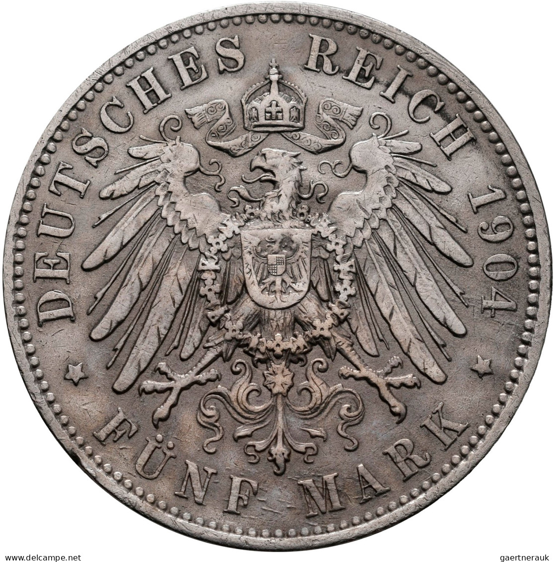 Sachsen: Georg 1902-1904: 5 Mark 1904 E, Jaeger 130; Dazu 2 Mark 1904 E, Jaeger - Taler Et Doppeltaler