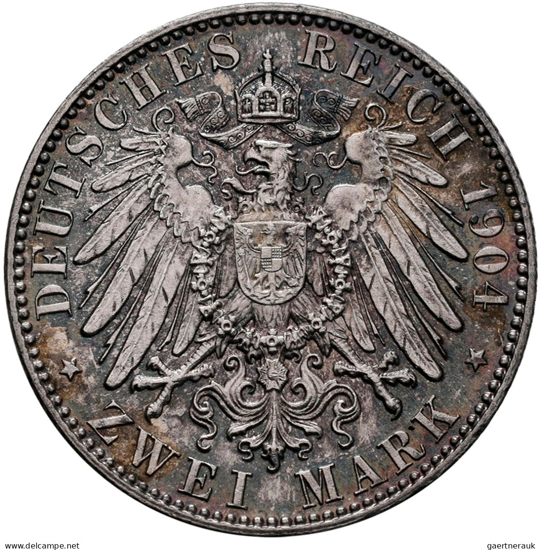 Sachsen: Georg 1902-1904: 2 Mark 1904 E, Auf Seinen Tod, Jaeger 132. Hübsche Tön - Taler & Doppeltaler