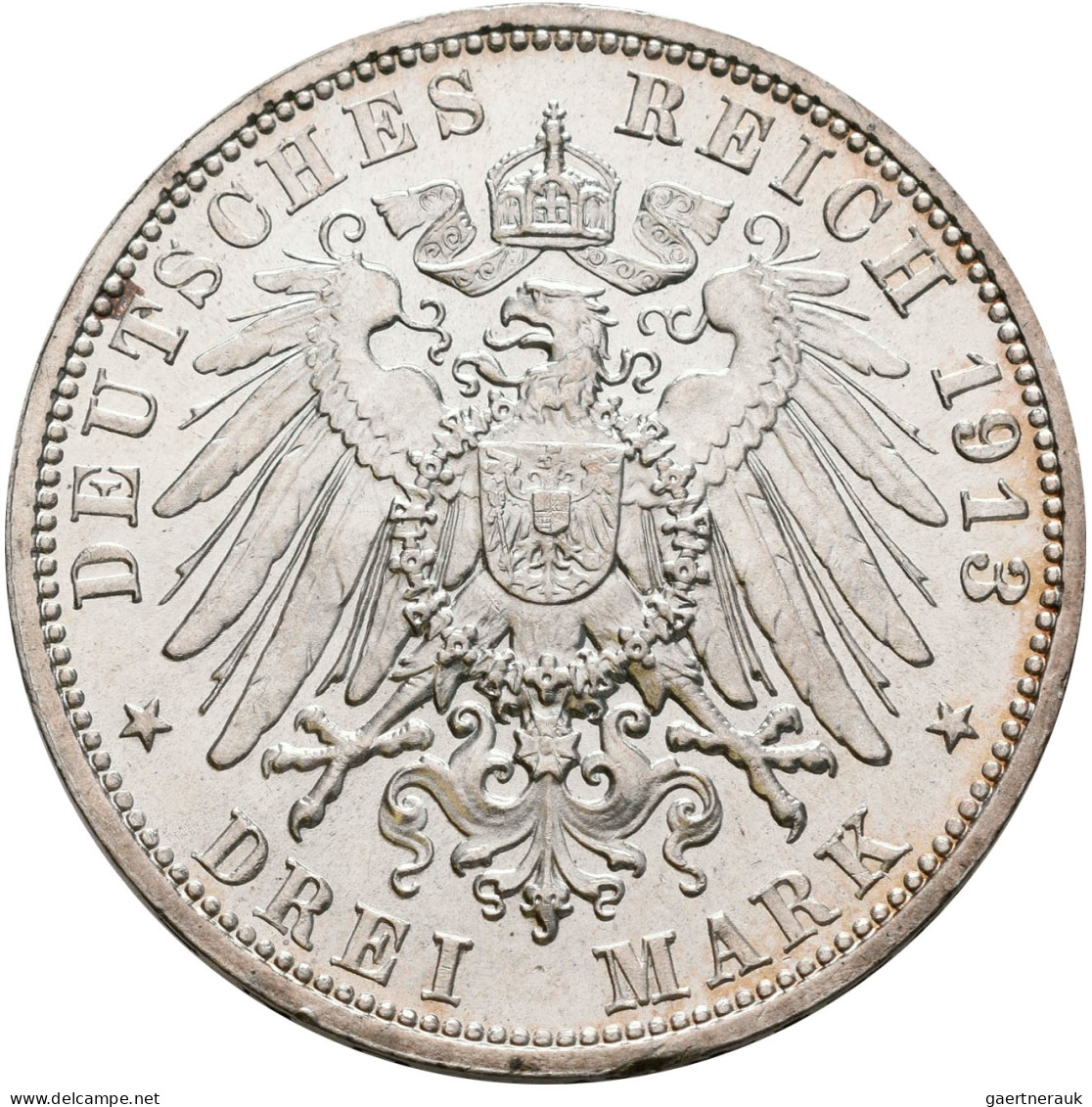 Sachsen: Friedrich August III. 1904-1918: 2 X 3 Mark 1913 E, Völkerschlachtdenkm - Taler & Doppeltaler