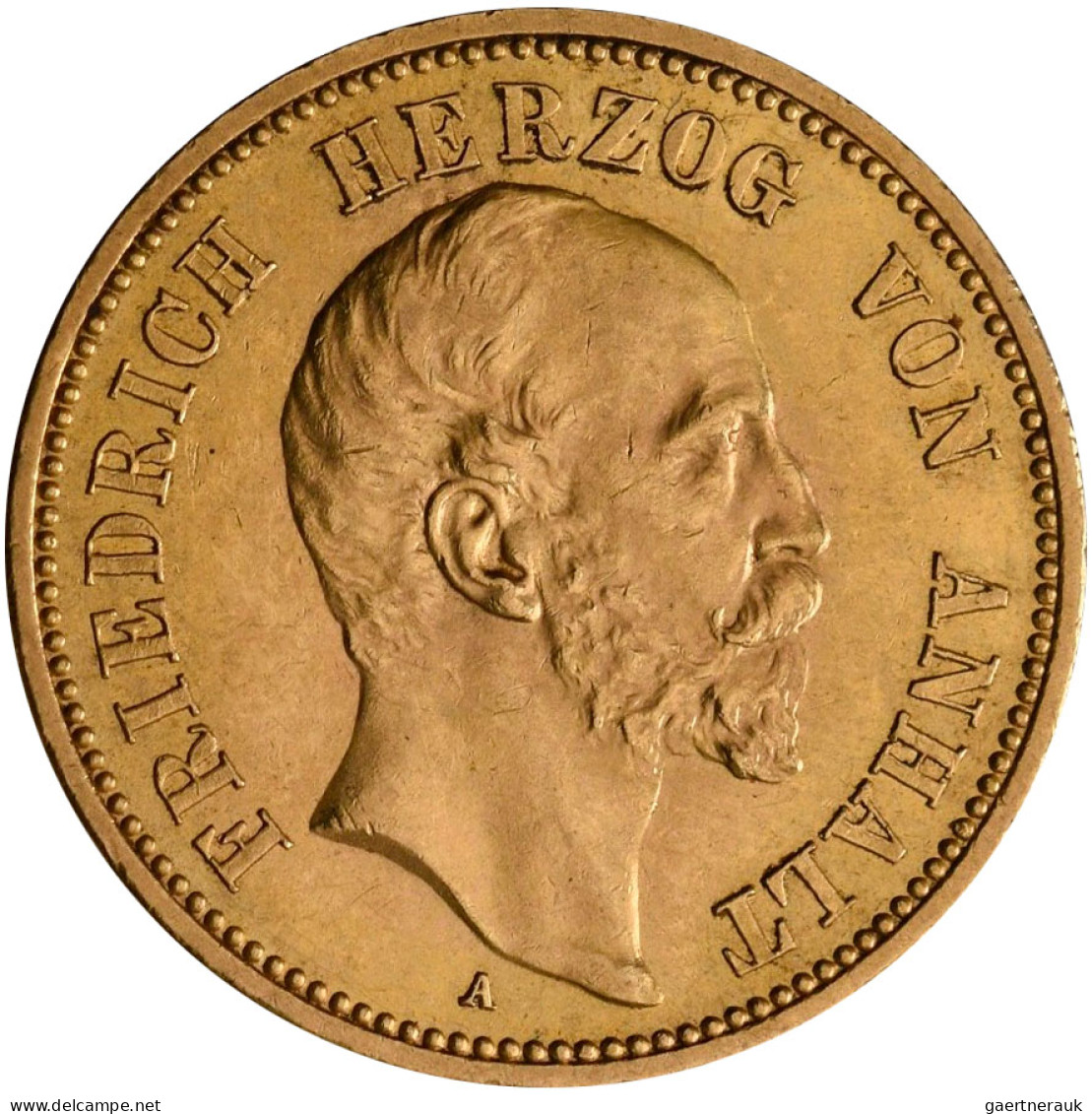 Anhalt: Friedrich I. 1871-1904: 20 Mark 1901, Jaeger 181. 7,96 G, 900/1000 Gold. - Pièces De Monnaie D'or