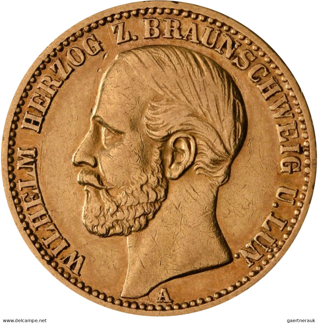 Braunschwein-Lüneburg: Wilhelm 1831-1884: 20 Mark 1875 A, Jaeger 203. 7,90 G, 90 - Gold Coins