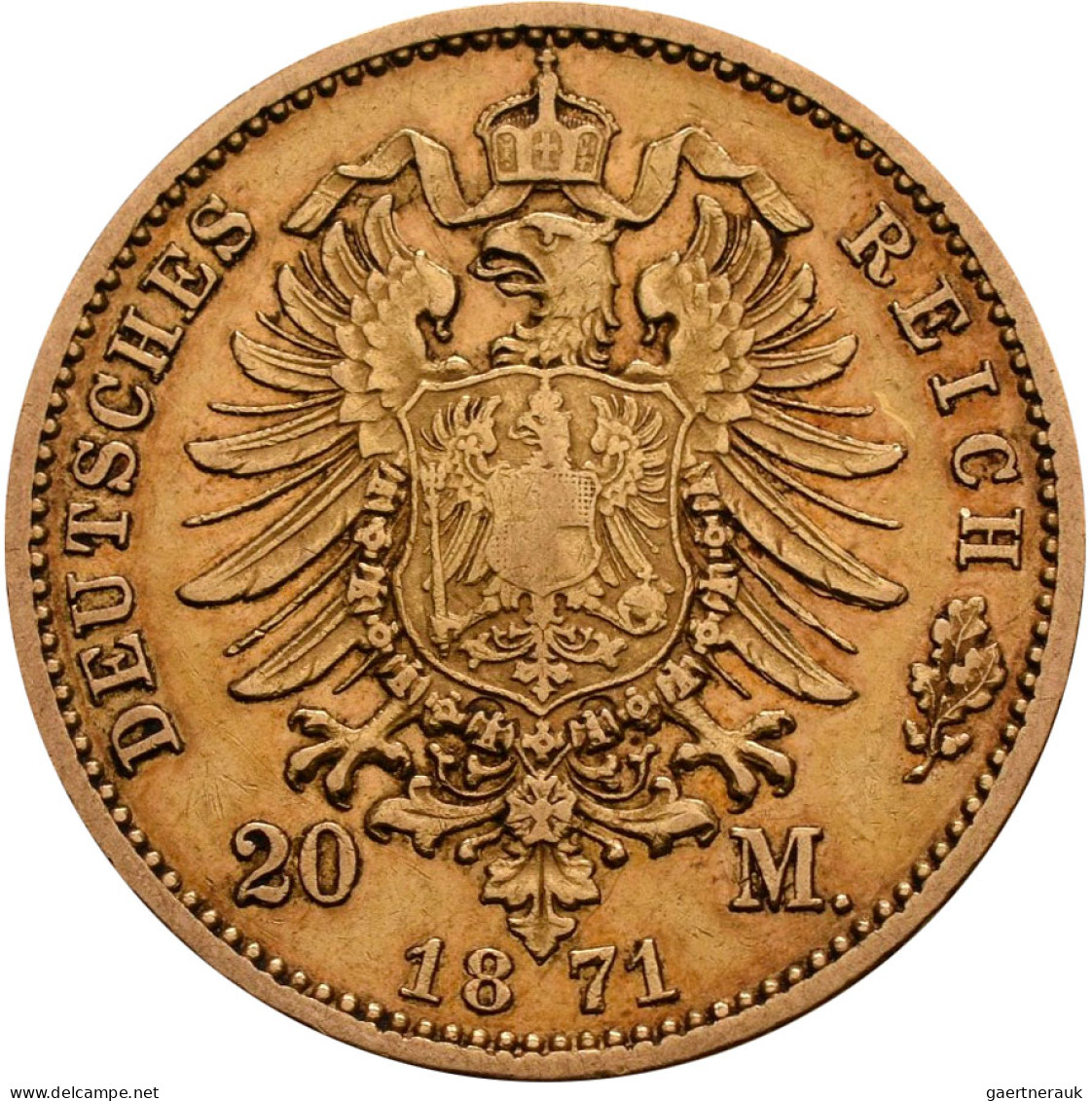 Preußen - Anlagegold: Wilhelm I. 1861-1888: 20 Mark 1871 A. Jaeger 243. Die Erst - 5, 10 & 20 Mark Oro