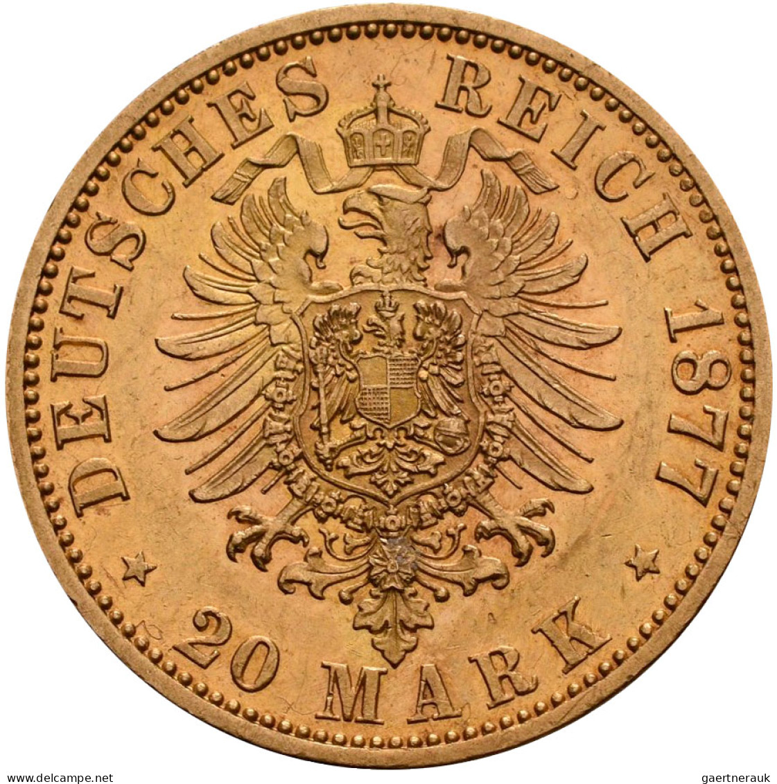 Preußen - Anlagegold: Wilhelm I. 1861-1888: 20 Mark 1877 B, Jaeger 246. 7,95 G, - 5, 10 & 20 Mark Or