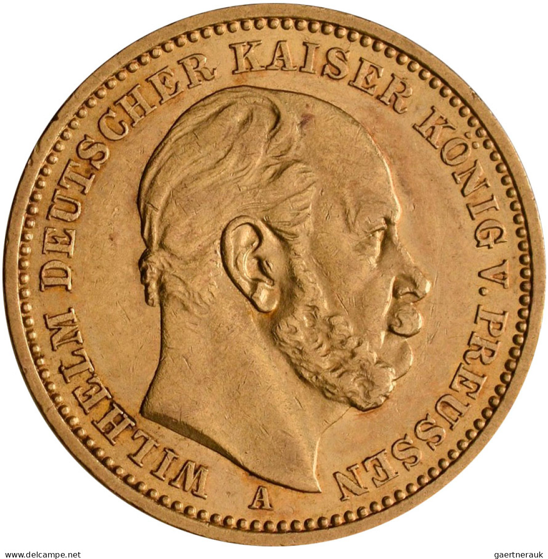 Preußen - Anlagegold: Wilhelm I. 1861-1888: 20 Mark 1886 A, Jaeger 246. 7,95 G, - 5, 10 & 20 Mark Oro