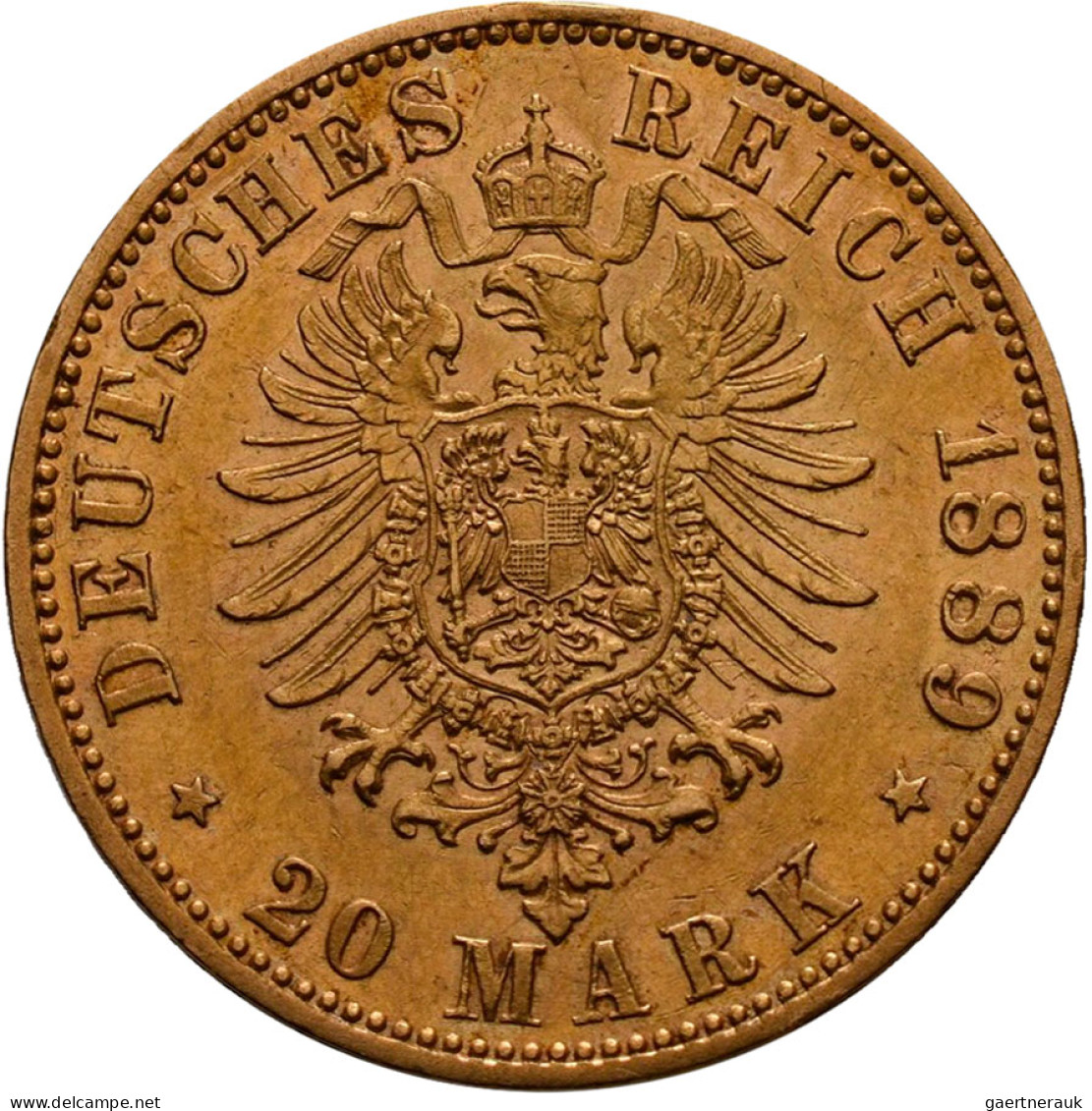 Preußen - Anlagegold: Wilhelm II. 1888-1918: 20 Mark 1889 A, Jaeger 250. 7,94 G, - 5, 10 & 20 Mark Gold