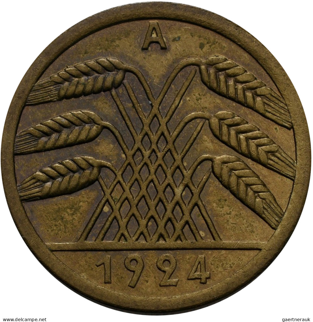 Weimarer Republik: 50 Reichspfennig 1924 A, Jaeger 318, Selten, RR !! Vorzüglich - Andere & Zonder Classificatie