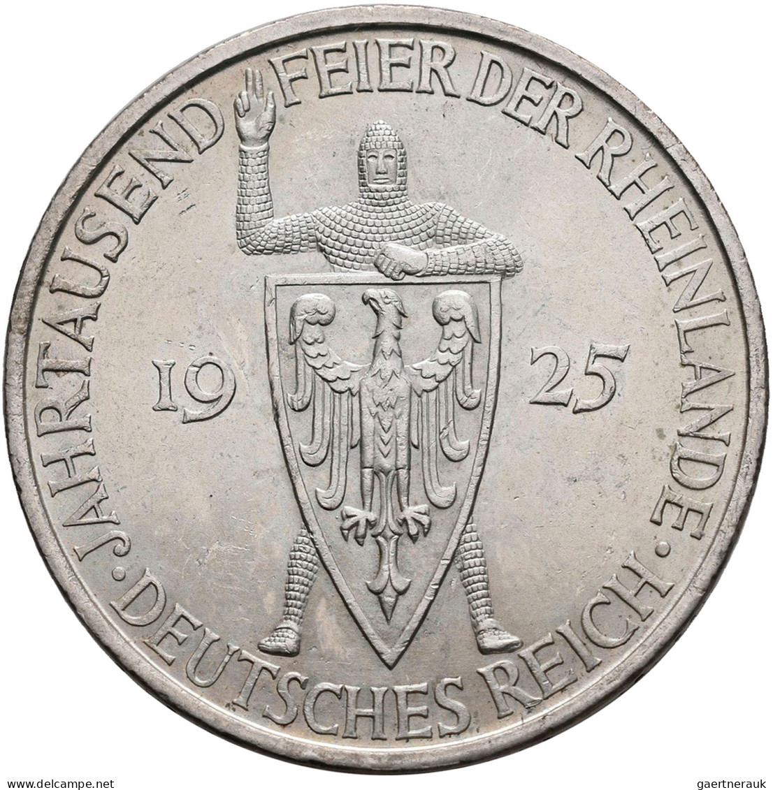 Weimarer Republik: 3 + 5 Reichsmark 1925 A, 1000 Jahrfeier Rheinlande, Jaeger 32 - Autres & Non Classés