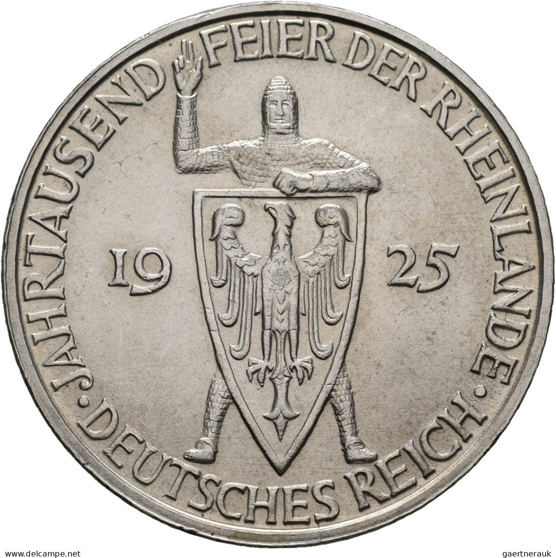 Weimarer Republik: 3 + 5 Reichsmark 1925 D, 1000 Jahrfeier Rheinlande, Jaeger 32 - Sonstige & Ohne Zuordnung