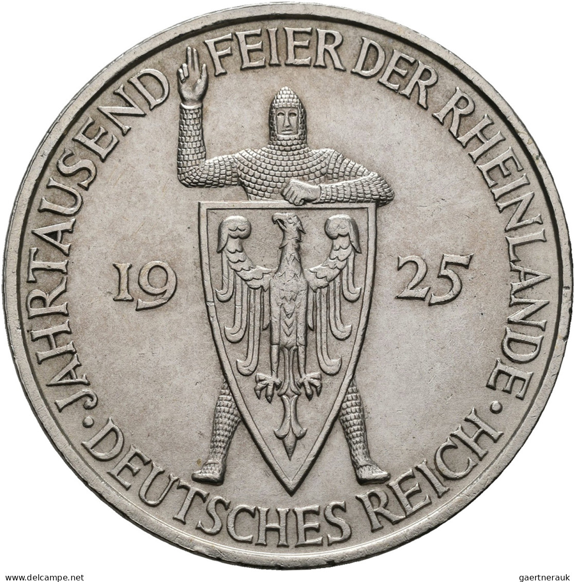 Weimarer Republik: 3 + 5 Reichsmark 1925 D, 1000 Jahrfeier Rheinlande, Jaeger 32 - Andere & Zonder Classificatie