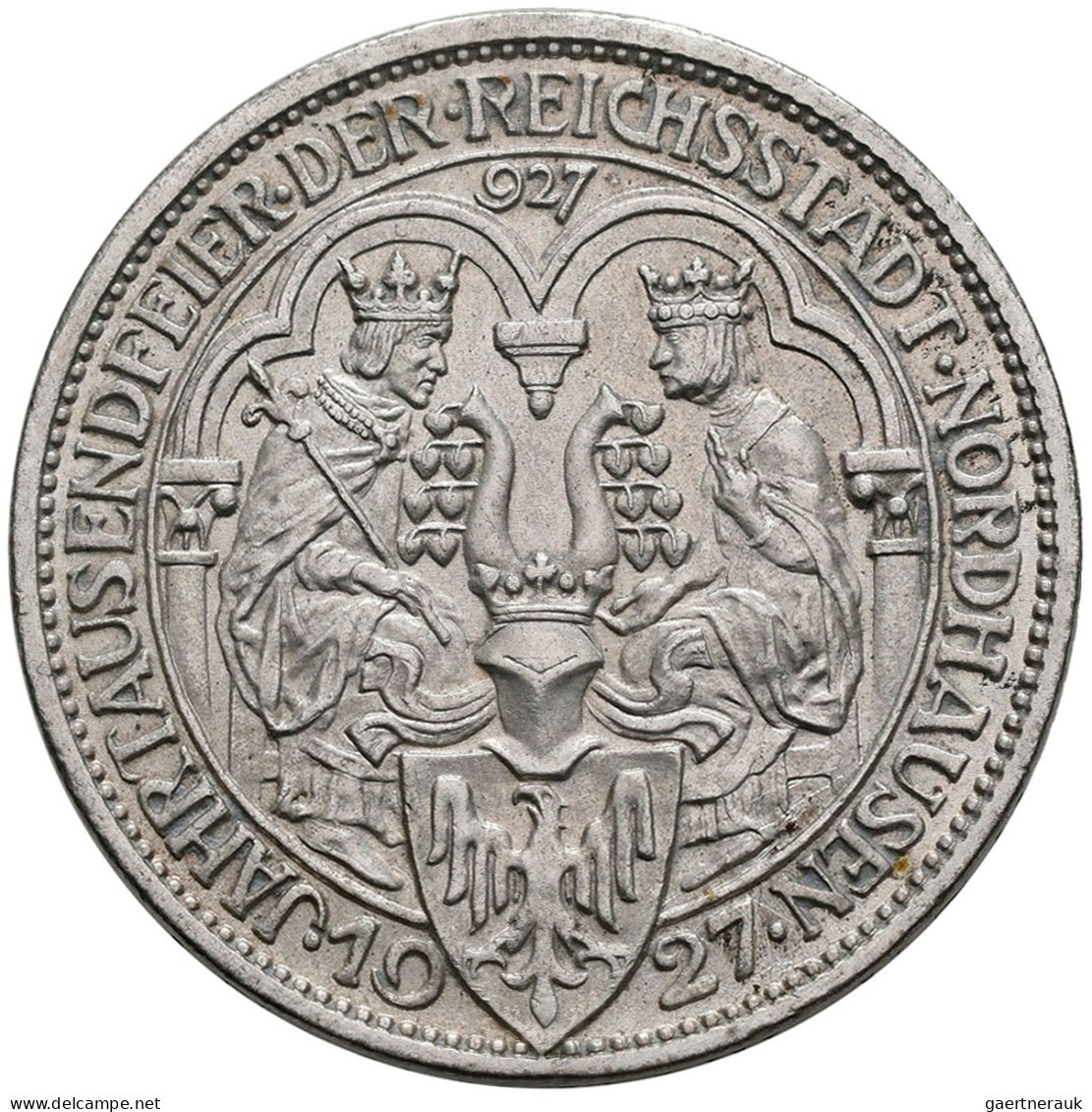 Weimarer Republik: 3 Reichsmark 1927 A, Nordhausen, Jaeger 327, Vorzüglich. - Sonstige & Ohne Zuordnung