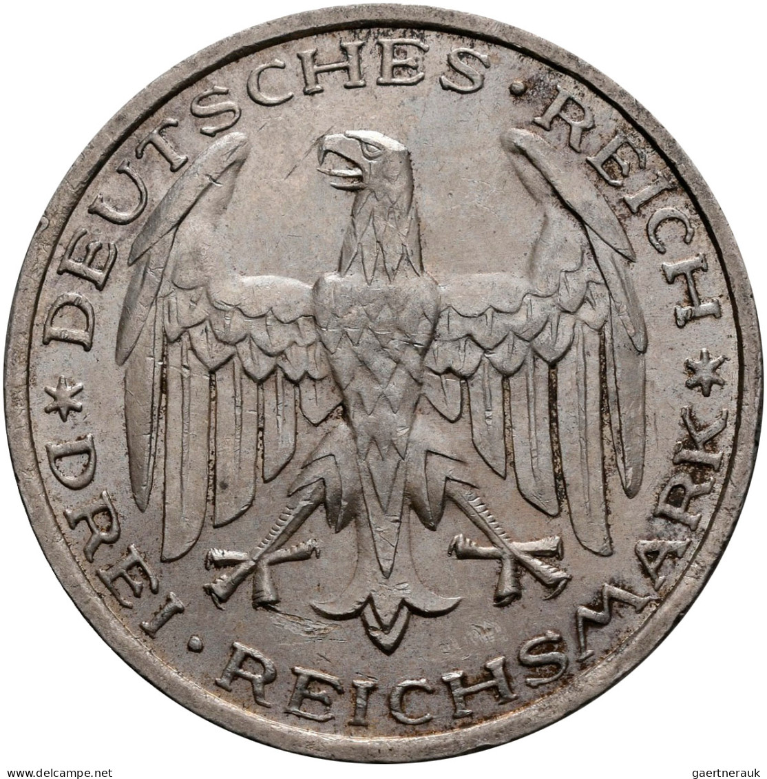 Weimarer Republik: 3 Reichsmark 1927 A, Universität Marburg, Jaeger 330. Winzige - Andere & Zonder Classificatie