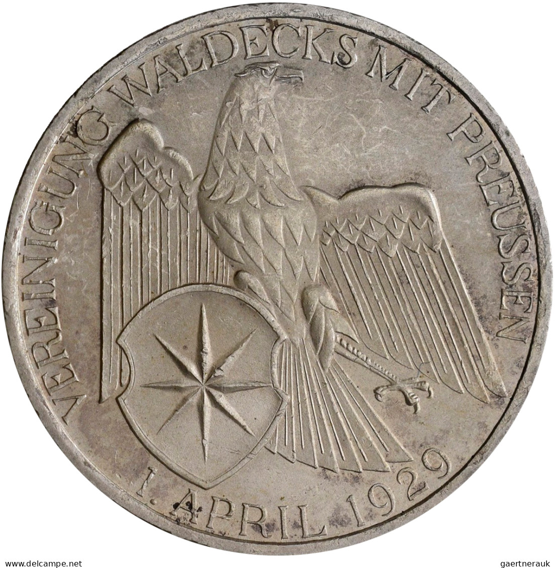 Weimarer Republik: 3 X 3 Reichsmark 1929, Dabei: Waldeck (J. 337), Meissen (J. 3 - Sonstige & Ohne Zuordnung