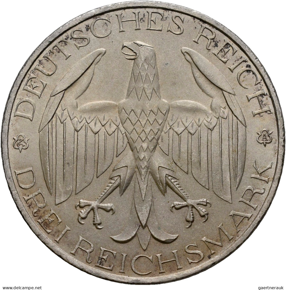 Weimarer Republik: 3 X 3 Reichsmark 1929, Dabei: Waldeck (J. 337), Meissen (J. 3 - Autres & Non Classés