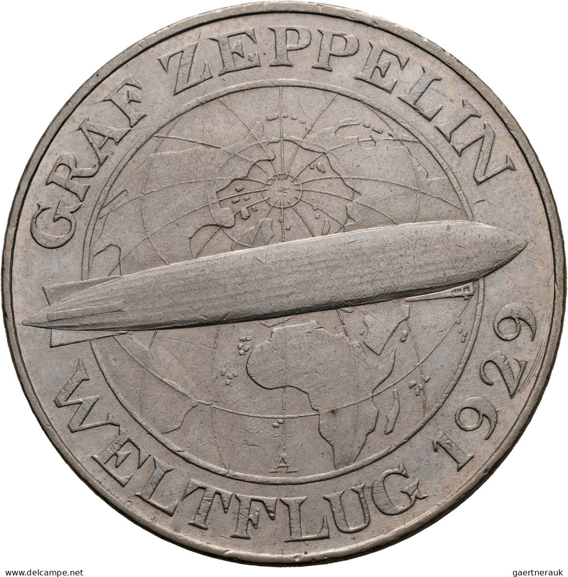 Weimarer Republik: 5 Reichsmark 1930 A, Graf Zeppelin, Weltflug 1929, Jaeger 343 - Autres & Non Classés