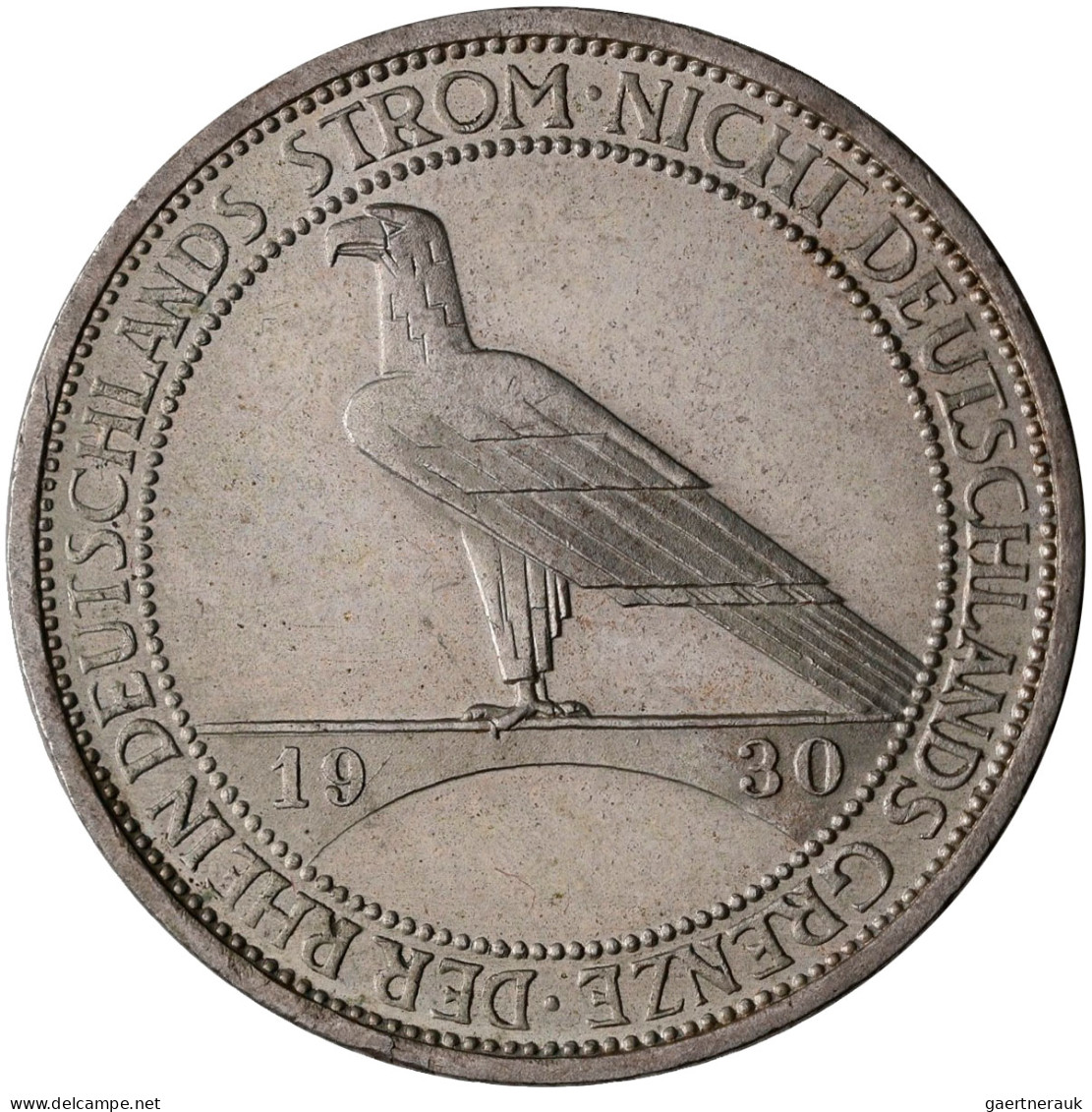 Weimarer Republik: 3 Reichsmark + 5 Reichsmark 1930 A, Rheinlandräumung, Jaeger - Andere & Zonder Classificatie