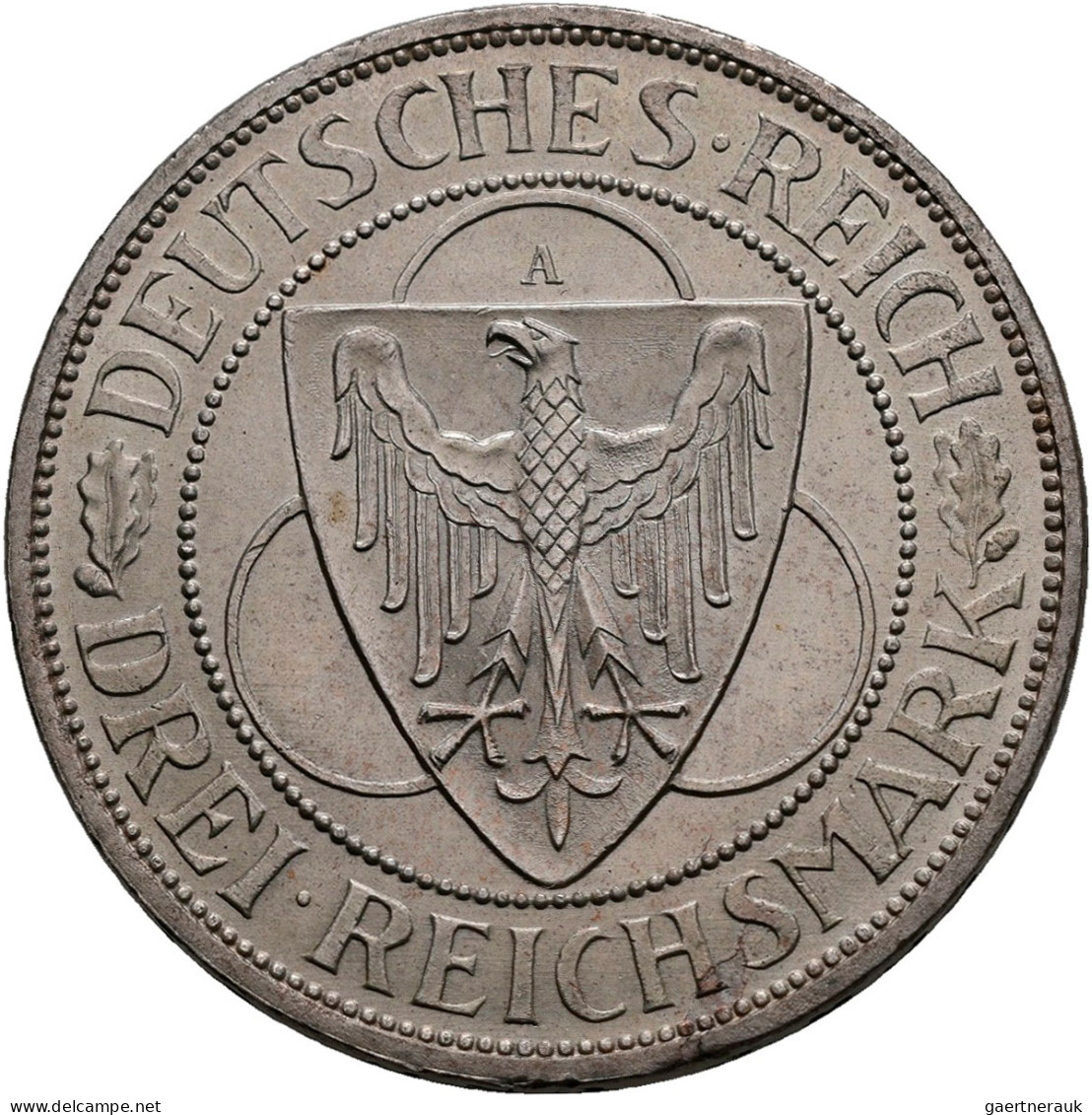 Weimarer Republik: 3 Reichsmark + 5 Reichsmark 1930 A, Rheinlandräumung, Jaeger - Sonstige & Ohne Zuordnung