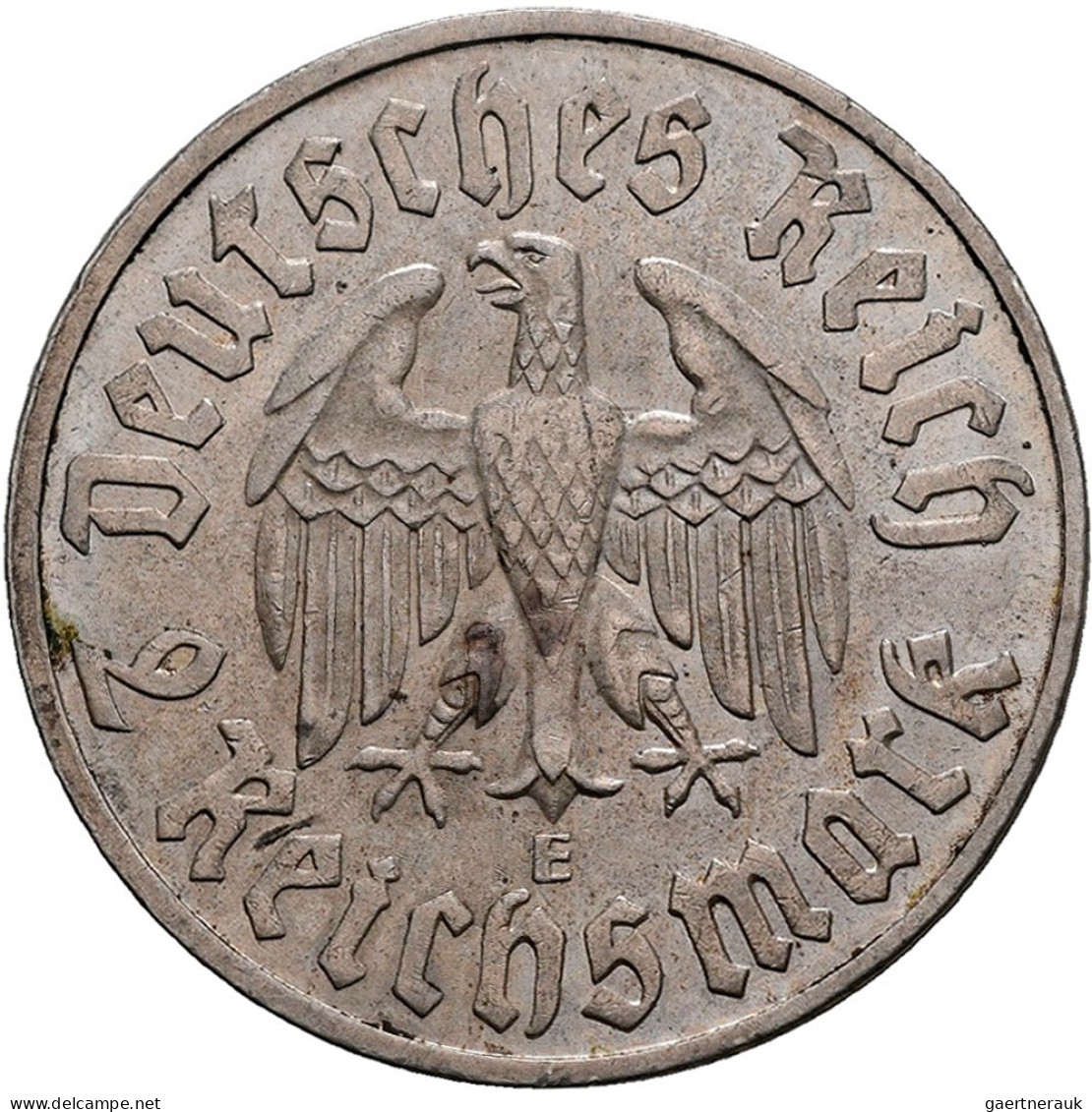 Drittes Reich: 2 Reichsmark 1933 E + 5 Reichsmark 1933 A, Luther. Jaeger 352 + 3 - Otros & Sin Clasificación