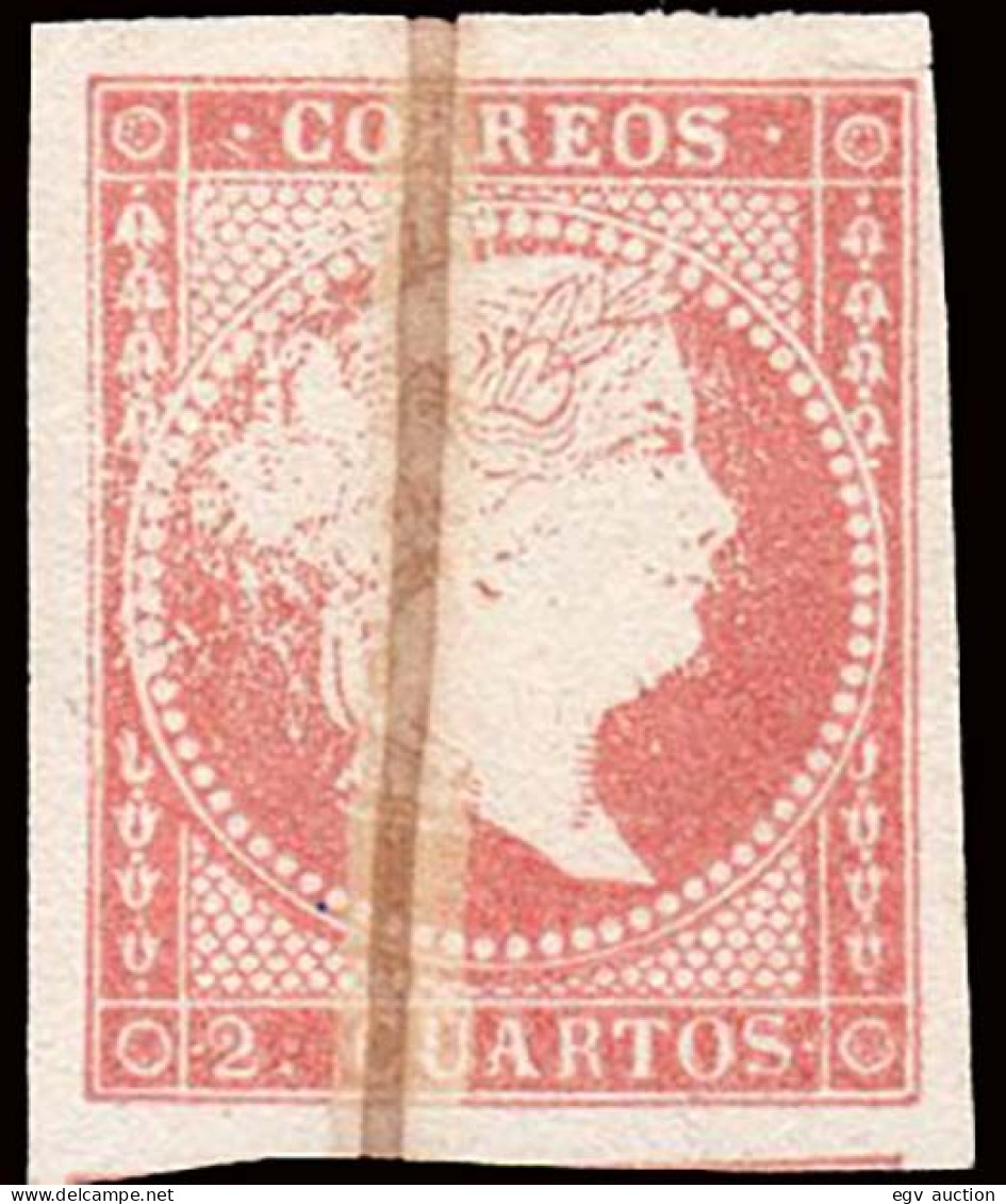 España - (*) - Isabel II - Ensayo Color - 2 Cuartos Carmín - No Reseñado En Gálvez - Unused Stamps