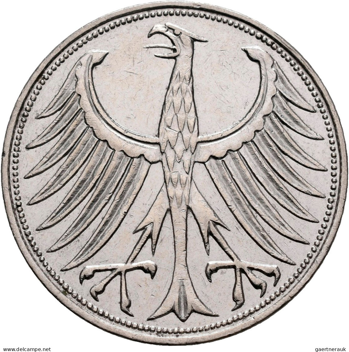 Bundesrepublik Deutschland 1948-2001: 5 DM Kursmünze 1958 J, Nur 60.000 Ex., Jae - Autres & Non Classés