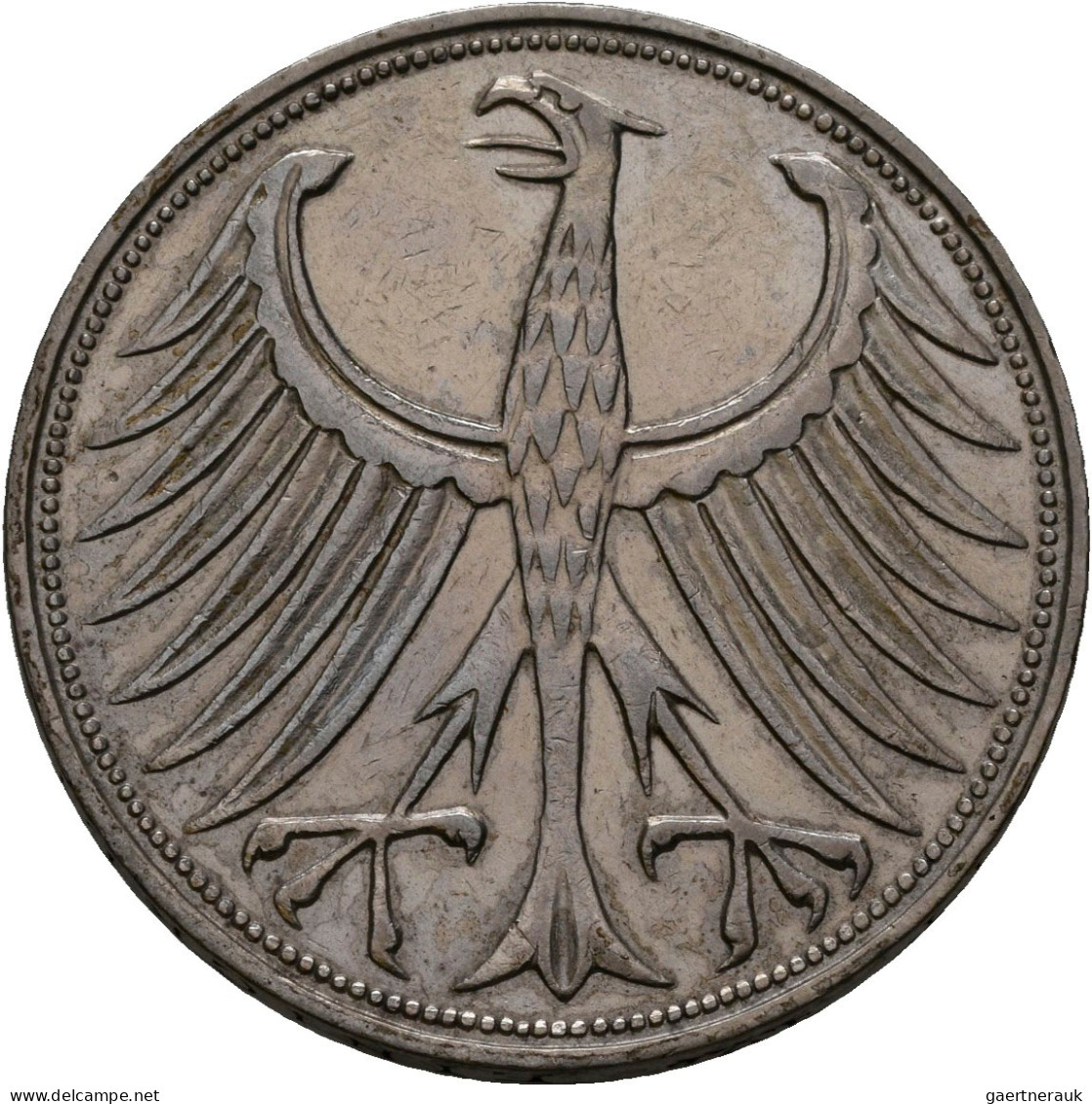 Bundesrepublik Deutschland 1948-2001: 73 X 5 DM Kursmünzen Silberadler (J. 387), - Other & Unclassified