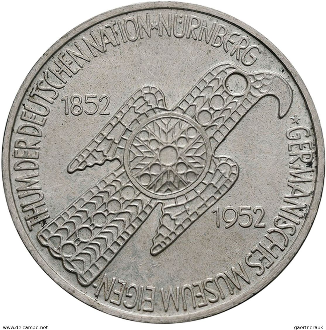 Bundesrepublik Deutschland 1948-2001: 5 DM 1952 D, Germanisches Museum, Jaeger 3 - Autres & Non Classés