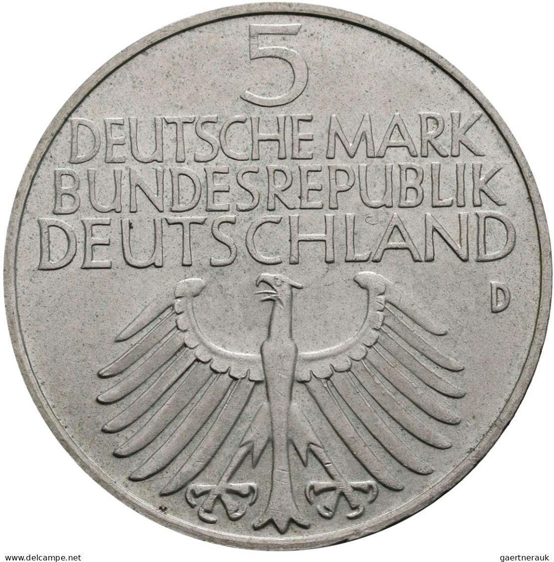 Bundesrepublik Deutschland 1948-2001: 5 DM 1952 D, Germanisches Museum, Jaeger 3 - Autres & Non Classés