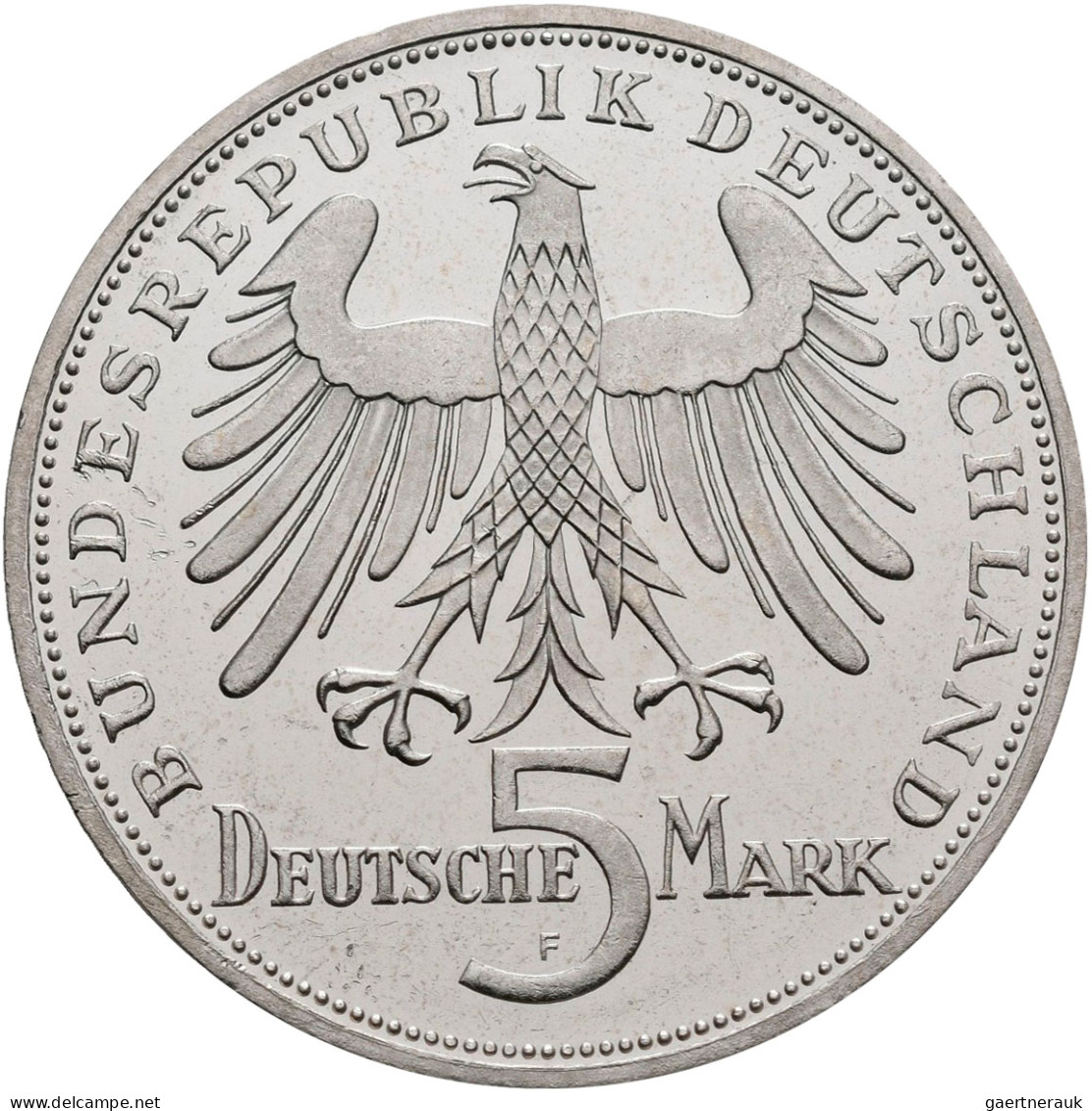 Bundesrepublik Deutschland 1948-2001: 5 DM 1955 F, Friedrich Schiller, Jaeger 38 - Sonstige & Ohne Zuordnung