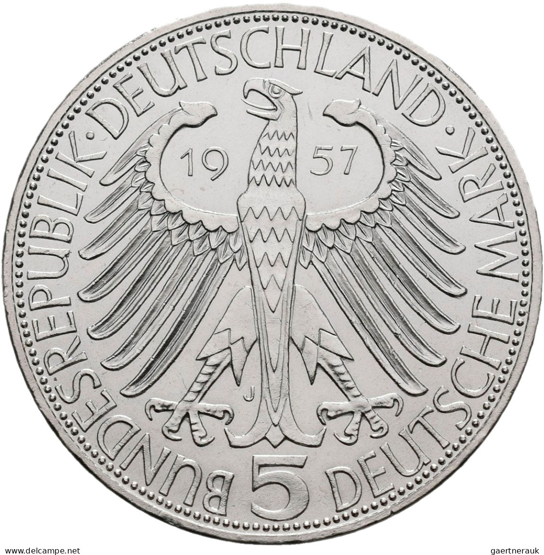 Bundesrepublik Deutschland 1948-2001: 5 DM 1957 J, Freiherr Von Eichendorff, Jae - Otros & Sin Clasificación