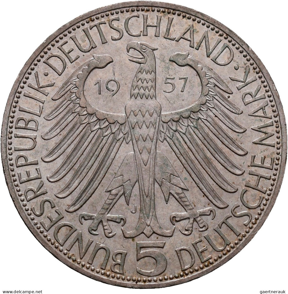 Bundesrepublik Deutschland 1948-2001: 5 DM 1957 J, Freiherr Von Eichendorff, Jae - Autres & Non Classés