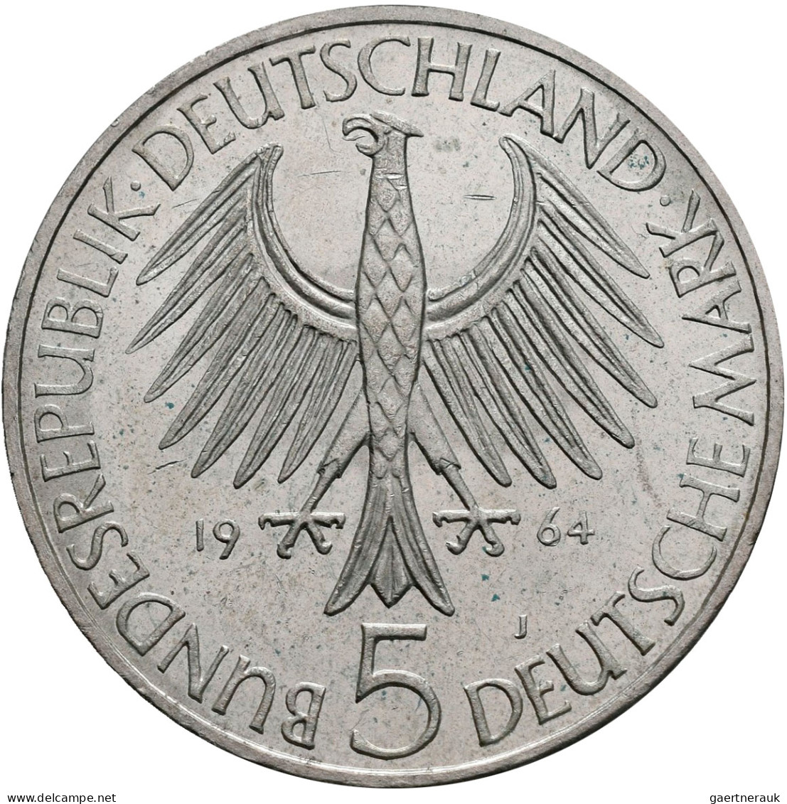 Bundesrepublik Deutschland 1948-2001: 5 DM 1957 J, Freiherr Von Eichendorff, Jae - Andere & Zonder Classificatie