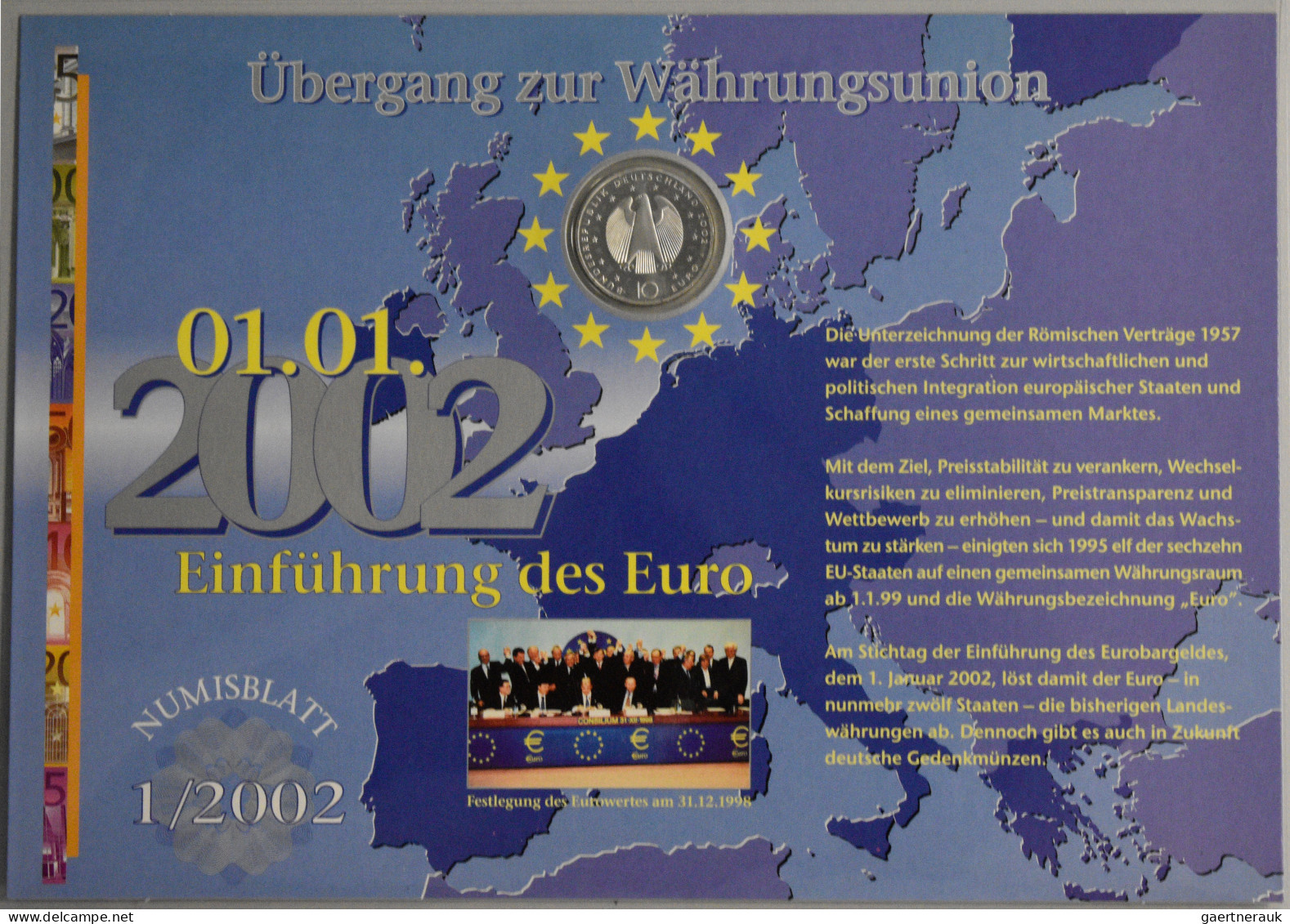 Numisbriefe, Numisblätter: Album Mit Numisblätter In DM (16) Und Euro (5) / Ausg - Otros & Sin Clasificación