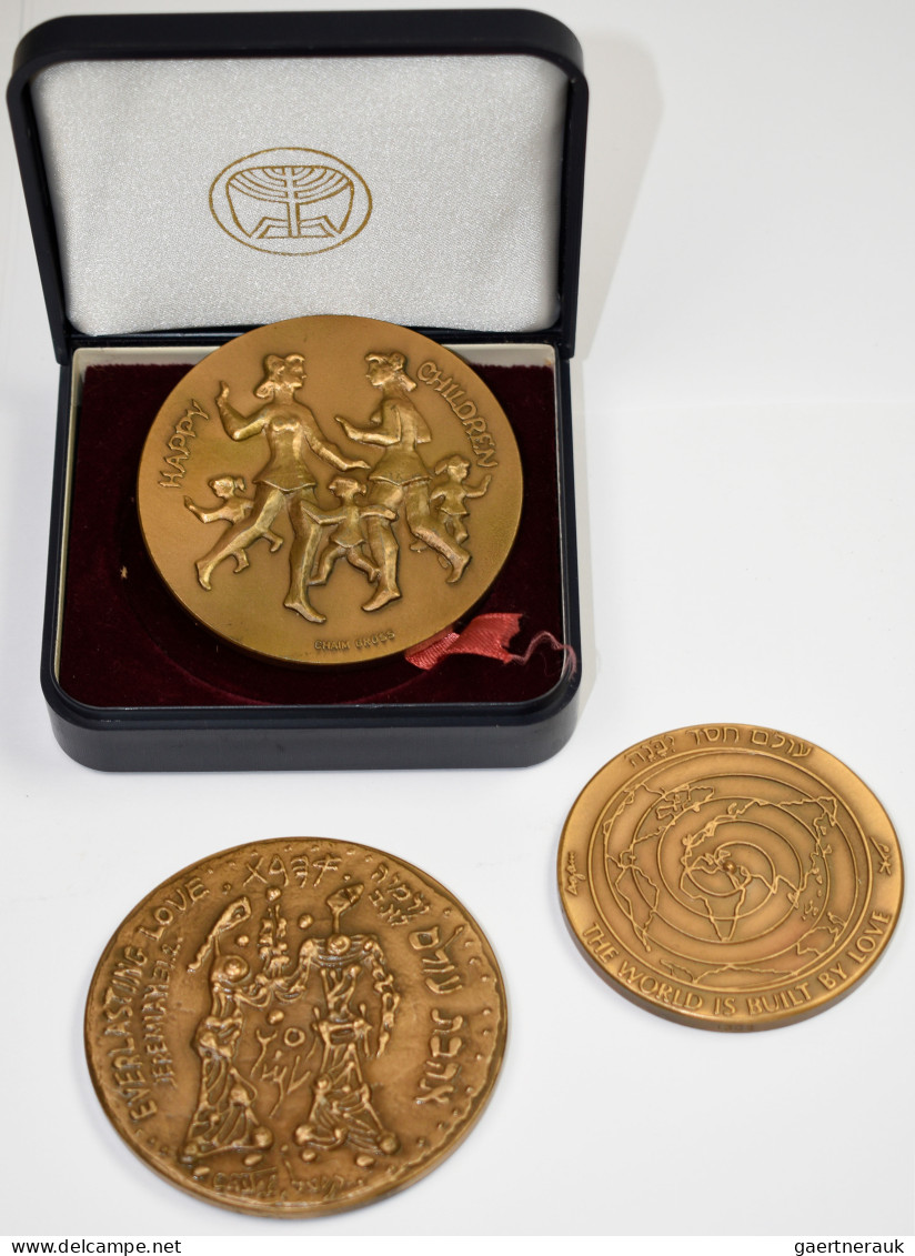 Medaillen Alle Welt: Israel: Drei Moderne Bronze Medaillen, Dabei Von Castel: Se - Non Classés