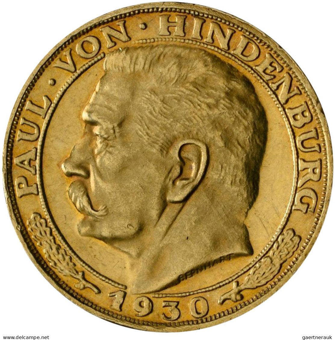 Medaillen Deutschland - Personen: Hindenburg, Paul Von: Goldmedaille 1930 Von Be - Andere & Zonder Classificatie