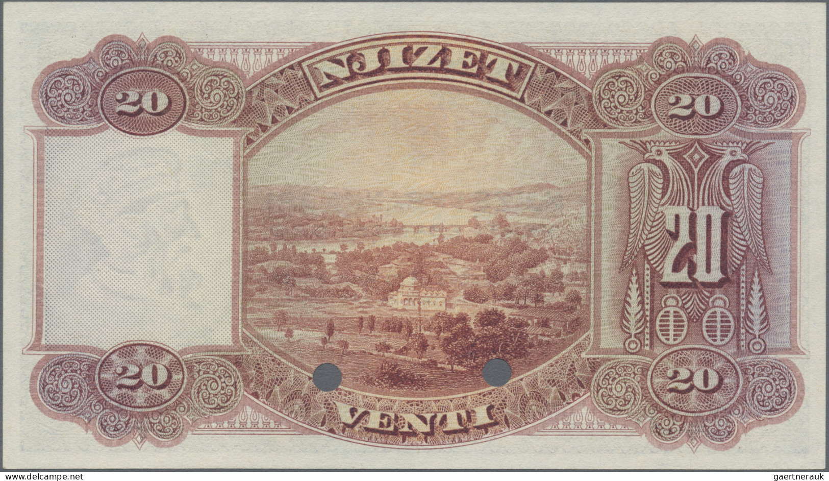 Albania: Banca Nazionale D'Albania, 20 Franka Ari ND(1926) SPECIMEN, P.3s, With - Albania