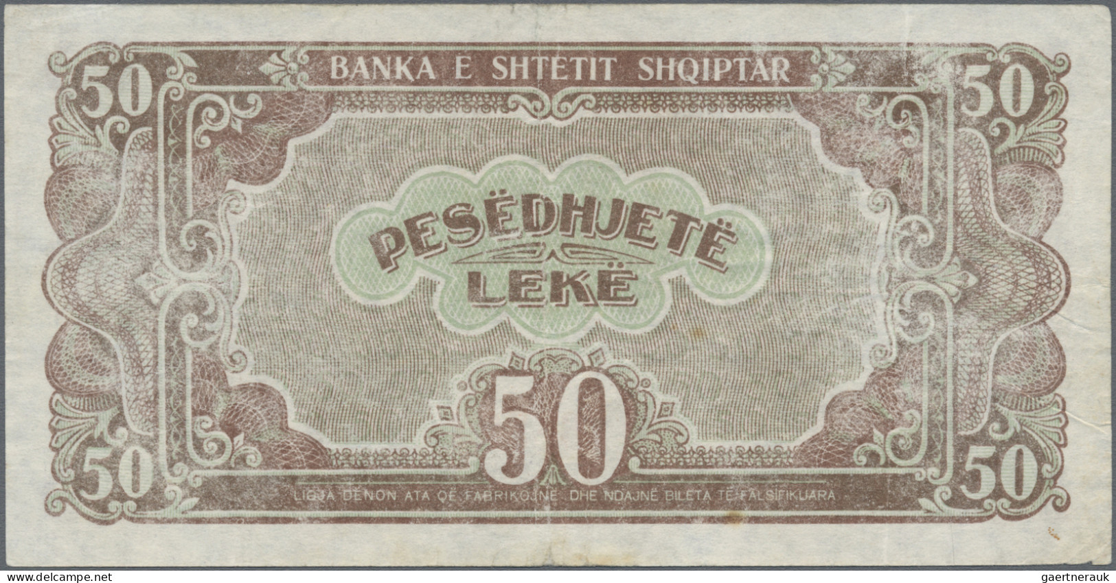 Albania: Albanian State Bank, Set Of 3 Banknotes 50 Leke 1947, P. 20, 2x With Pr - Albanien