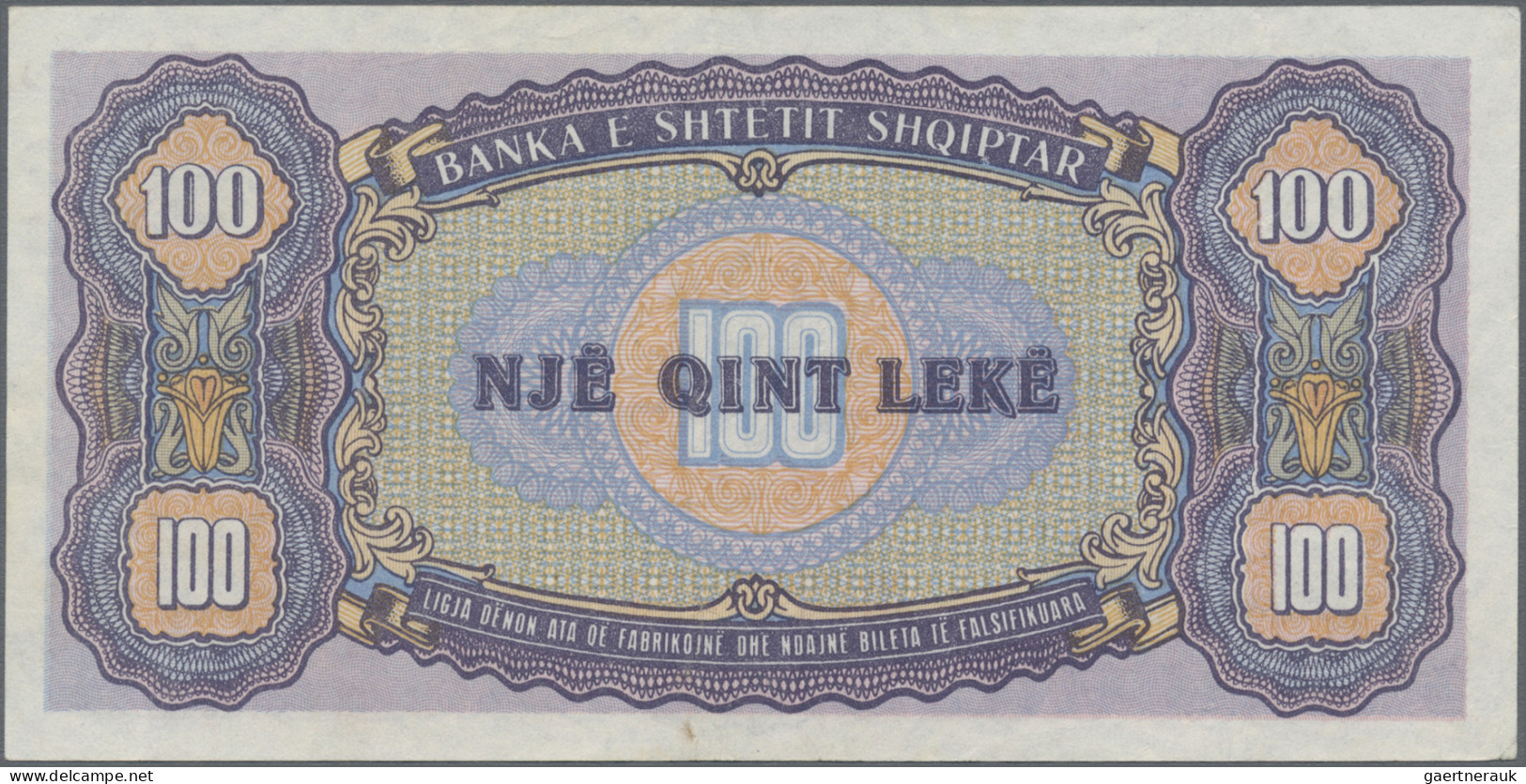 Albania: Albanian State Bank, Set Of 3 Banknotes 100 Leke 1947 P. 22, With Prefi - Albanien