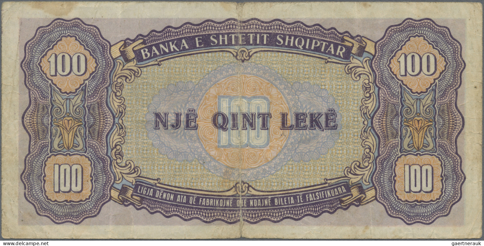 Albania: Albanian State Bank, Set Of 3 Banknotes 100 Leke 1947 P. 22, With Prefi - Albanie