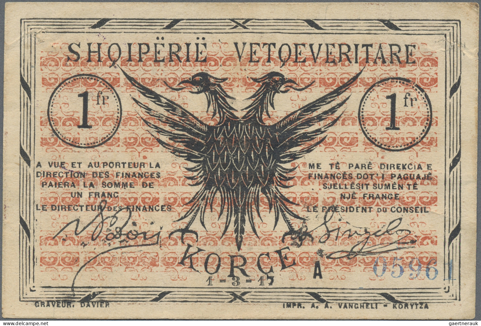 Albania: Albanian Self Government and Albanian Republic – Coriza/Korytza, set of