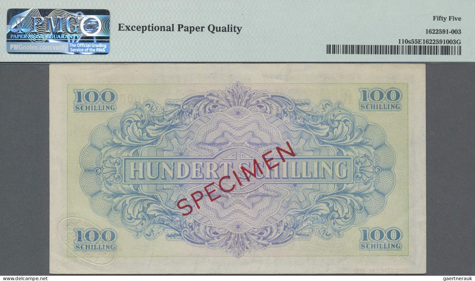 Austria: Alliierte Militärbehörde, 100 Schilling 1944 SPECIMEN, P.110s, Specimen - Oesterreich