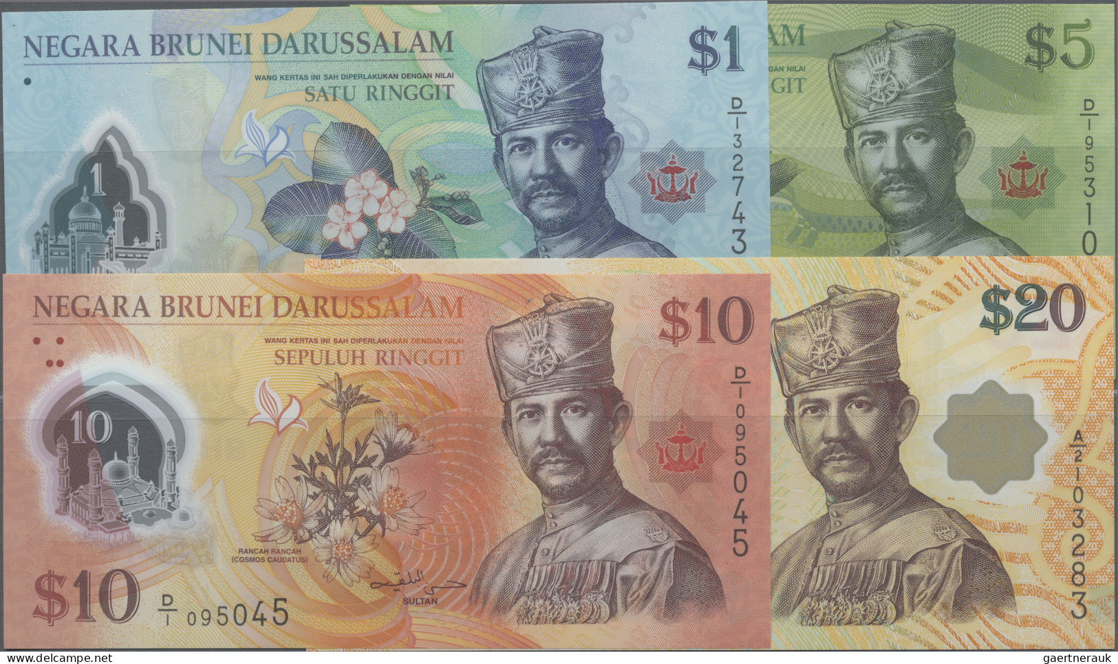 Brunei - Banknotes: State Bank Of Brunei Darussalam, Lot With 4 Banknotes, Serie - Brunei