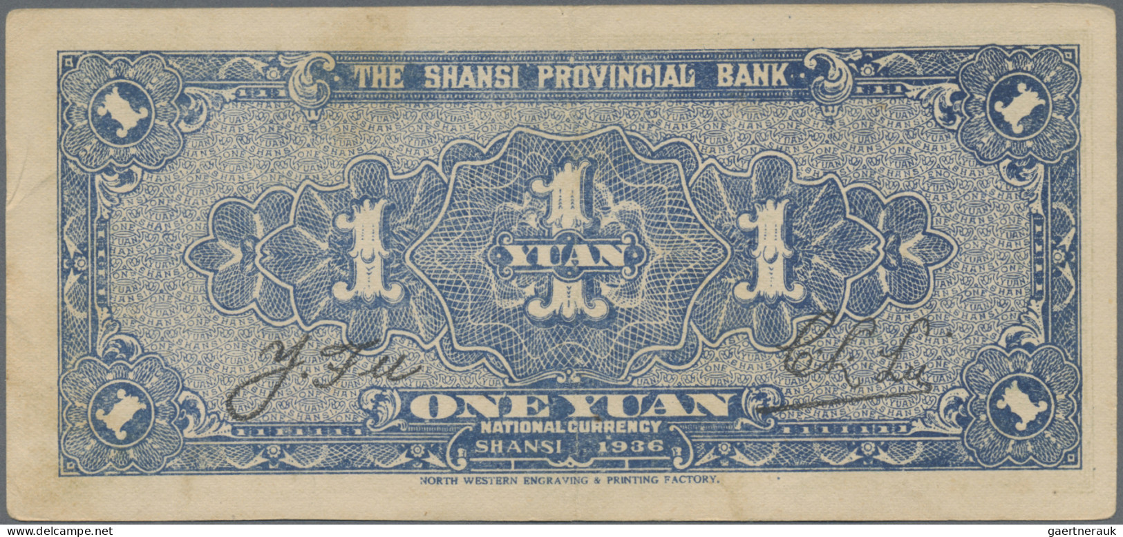 China: Lot With 6 Banknotes, Consisiting For The SHANSE PROVINCIAL BANK 1 Yuan 1 - China