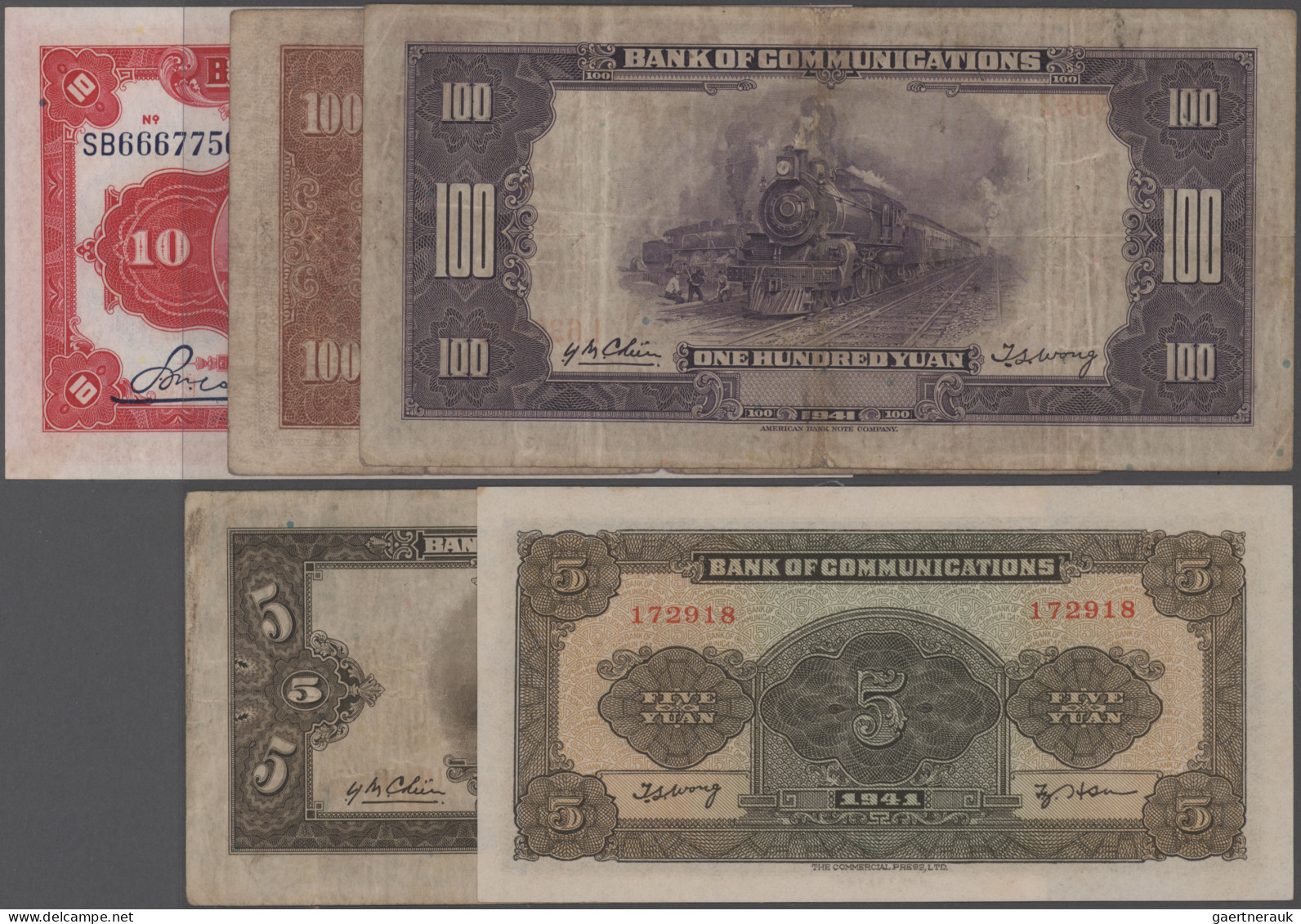 China: Bank Of Communications, Series 1914-1942, Huge Lot With 24 Banknotes, Inc - Chine