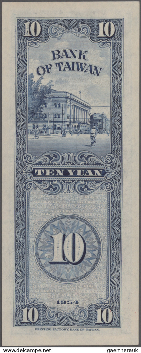 China: Bank Of Taiwan, Series 1949 And 1954, Comprising 2x 1 Cent (P.1946, 1963, - China