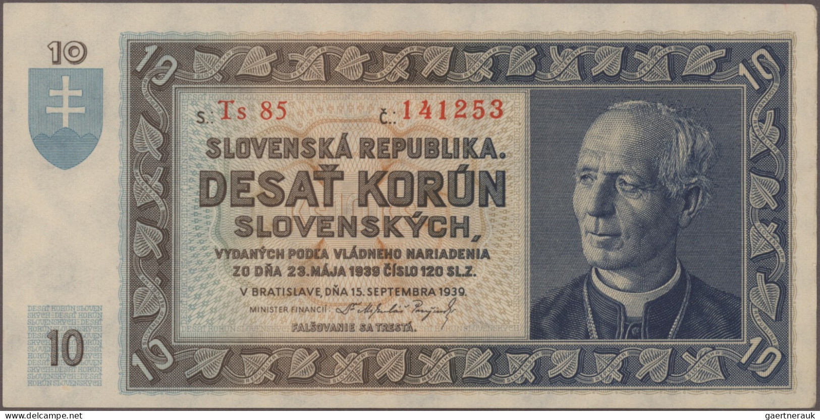 Czechoslovakia: Lot With 10 Banknotes Czechoslovakia And Slovakia With 2x 10 Kro - Checoslovaquia