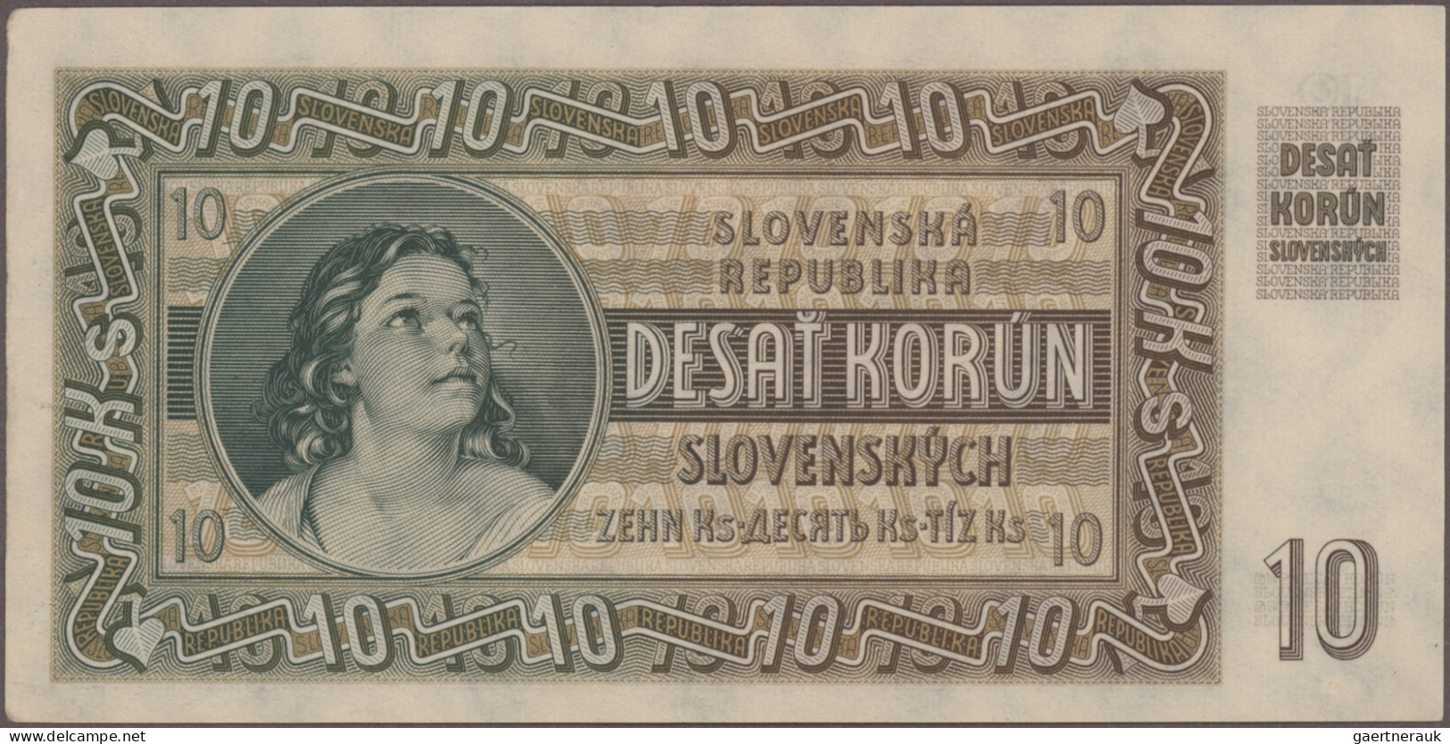 Czechoslovakia: Lot With 10 Banknotes Czechoslovakia And Slovakia With 2x 10 Kro - Tschechoslowakei